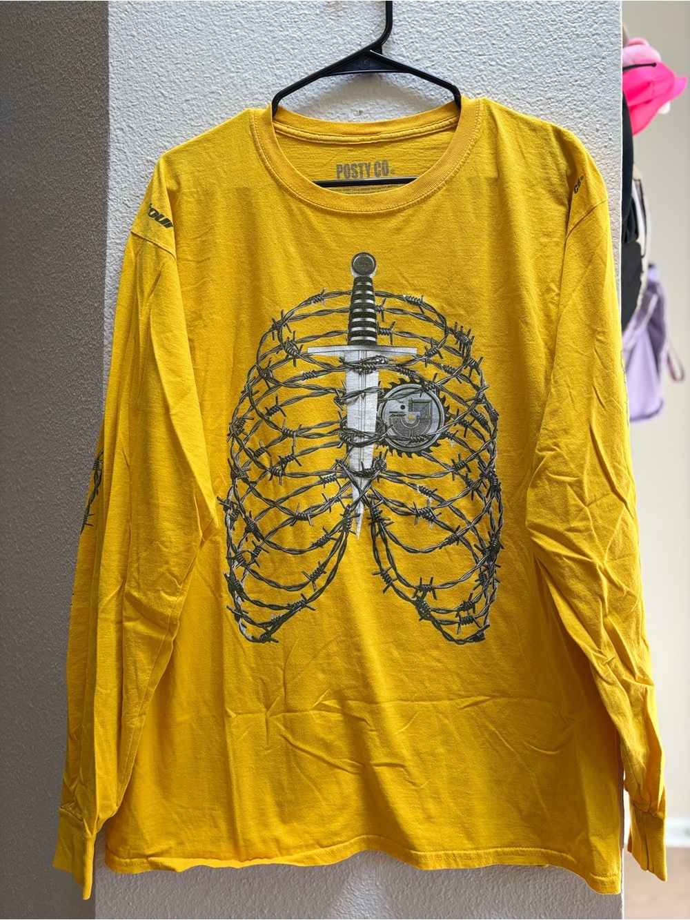 Posty Co. Men’s Yellow Long Sleeve Graphic Tee